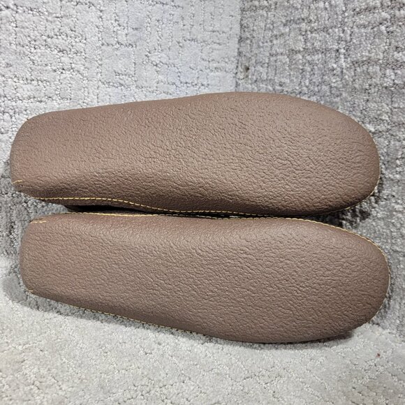 L.L. Bean Men's Size 10M Leather Slip-On Moccasin Slippers Flannel Lined 212164 - Picture 9 of 10